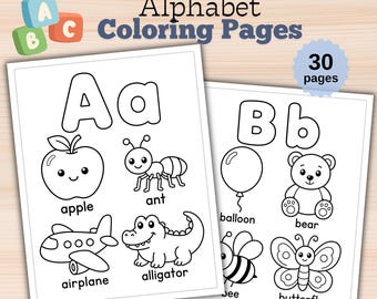 Alphabet Coloring Pages A-Z | Toddler ABC Printable Activities (PDF Download)