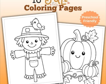 Fall Coloring Pages for Toddlers | 16 Printable Autumn Coloring Sheets, Preschool Activity (PDF Download)