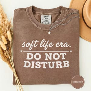Soft Life Era Do Not Disturb Shirt, Funny Self Care Tee, Sarcastic Womens Shirt, Mental Health Tee, Soft Life Shirt, Funny Gift for Her Espresso