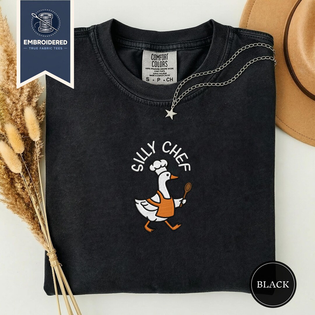 Embroidered Silly Chef Goose Shirt, Funny Cooking Gift, Culinary School ...