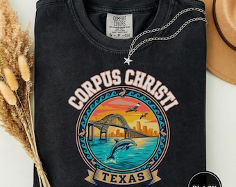 Corpus Christi Harbor Bridge Delfinskjorta, Corpus Christi Texas T-shirt, City Pride-gåva, resetröja, Gulf T-shirt, Corpus Christi-gåva