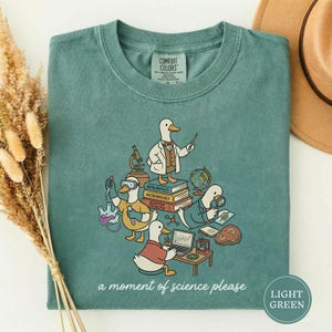 A Moment of Science Shirt, Funny Science Goose Tee, Goose Microscope Teacher Gift, Women STEM Shirt, Funny Scientist Tee, Science Teacher Ap