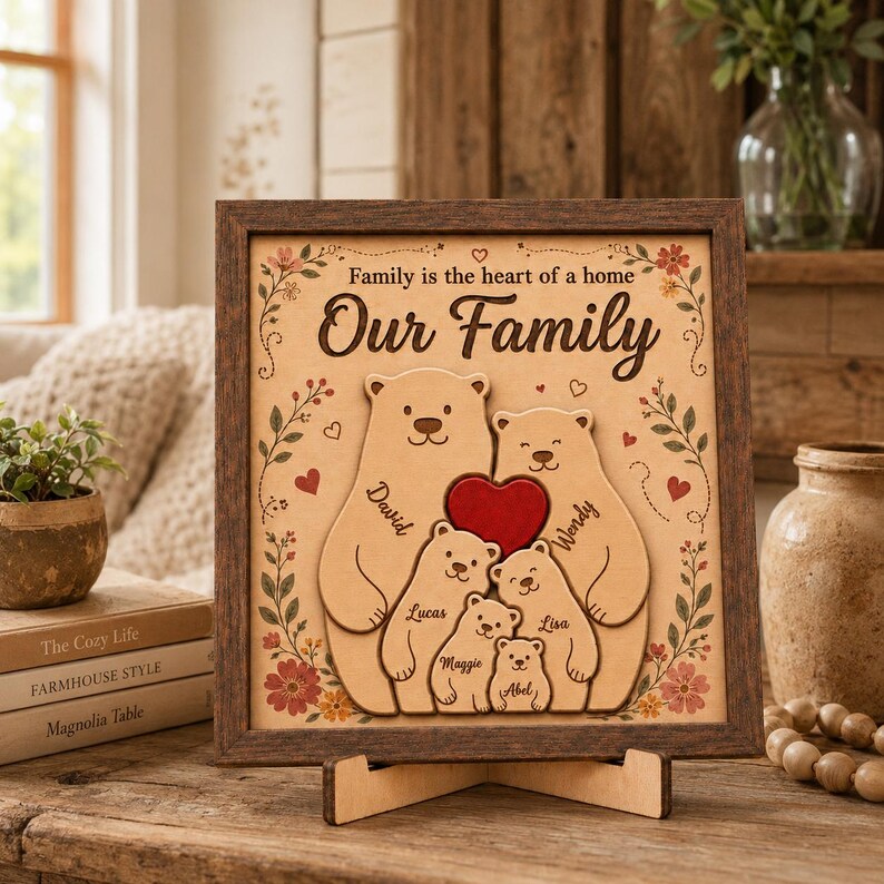 Personalized Family Tree Sign, Custom Name Wood Plaque, Gift for Mom ...