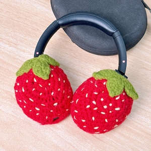 Sony XM4 XM5 XM6 Headphone Covers Fruit Design Crochet Fruit Sony XM5 Headphone Covers,Handmade Headphone Cover,Cute Headphone Cover image 3