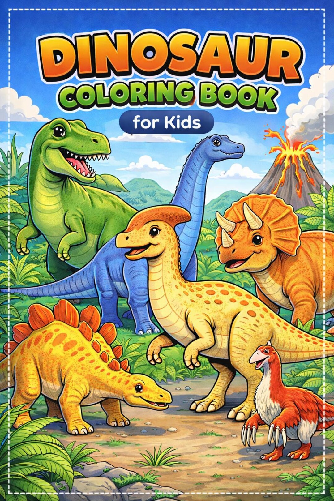 Dinosaur Coloring Book for Kids | Printable PDF, Screen-free Fun - Etsy