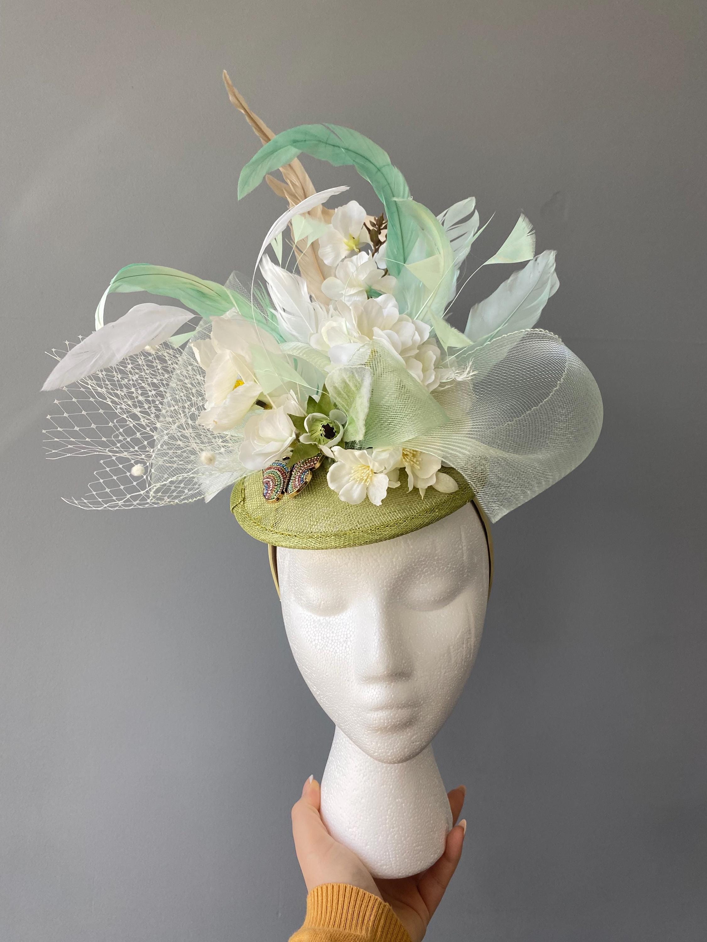 Women’s Green Butterfly Fascinator Feather Headband for Parties and Events Green Butterfly Fascinator - Etsy main image 4
