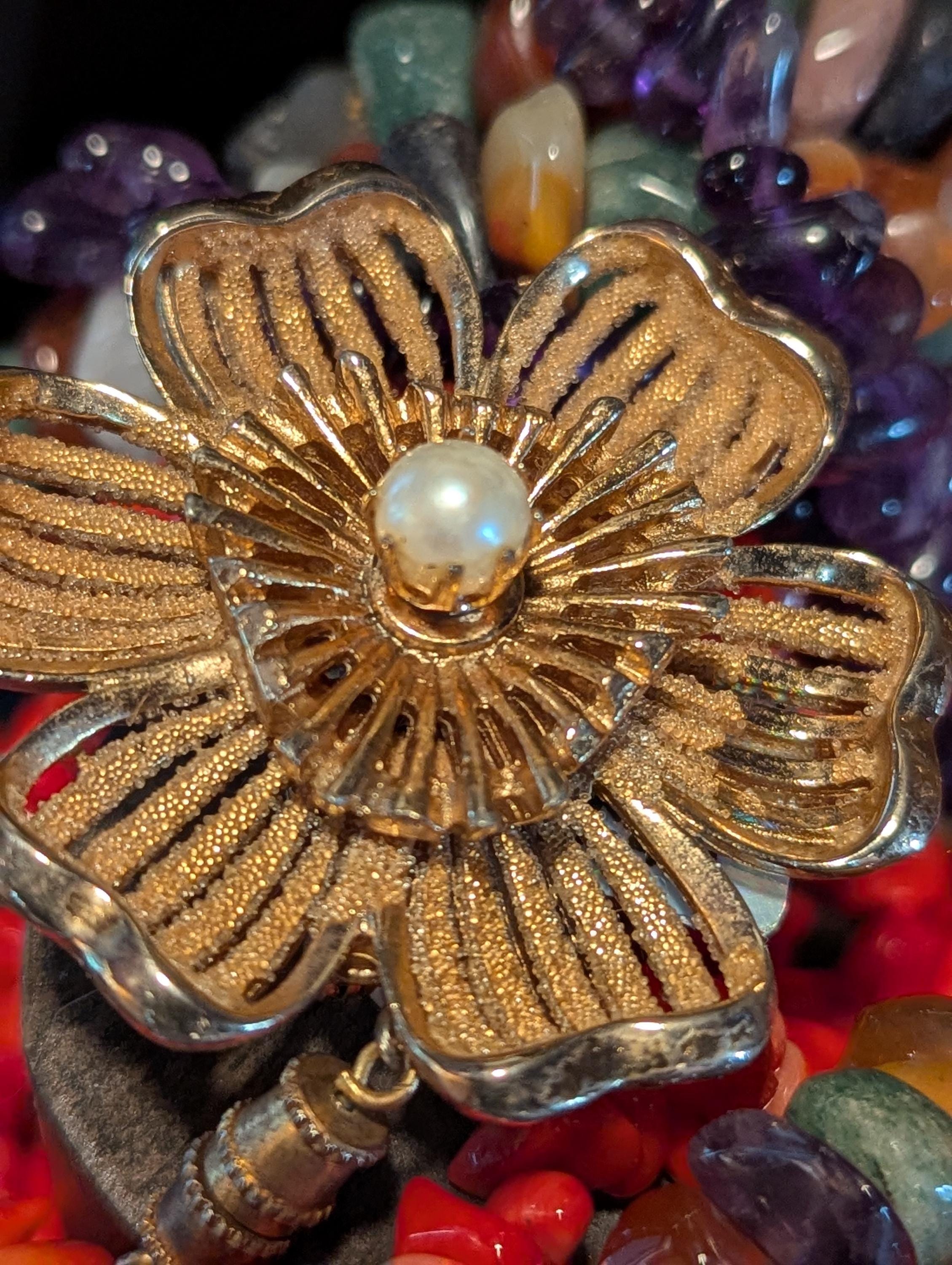 KRAMER クラマー　ブローチ／アンバー × トパーズ × ABストーン Kramer Brooch - Etsy
