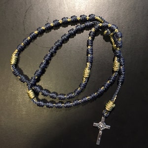 Notre Dame Colored Hand Made Double Strand Knotted Rosary