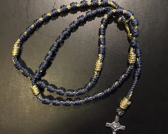 Notre Dame Colored Hand Made Double Strand Knotted Rosary