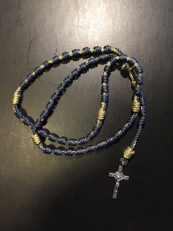 Notre Dame Colored Hand Made Double Strand Knotted Rosary