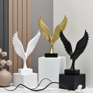 Statue d'ailes d'ange pour décoration d'intérieur, sculpture d'ailes en résine, décoration de bureau ou d'étagère