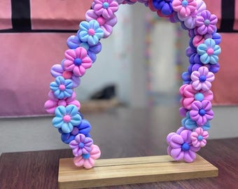 Espelho de chão personalizável em formato de flor, decoração para casa