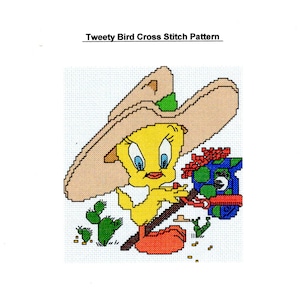 Tweety Bird Cross Stitch Pattern PDF FILE ONLY image 1