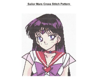 Anime - Sailor Mars ( Sailor Moon ) Cross Stitch Pattern - PDF FILE ONLY -