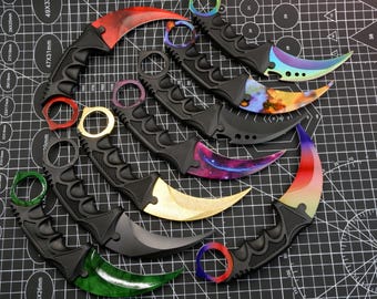 Periféricos de juego Karamabit Cuchillo de garra para entrenamiento al aire libre Cuchillos de juguete sin afilar Modelo Adornos Regalos para niños