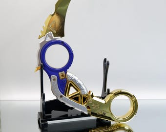 Apex Legends Raptor’s Claw Replica Knife – Octane Heirloom Karambit Cosplay Prop, Metall Samlarobjekt Display, Gamer Presentdekoration