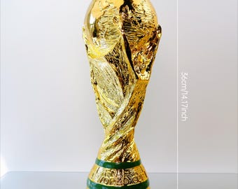 FIFA World Cup 2026 Trophy Replica – Gold Resin Football Trophy Statue – Soccer Fan Room Decor – Sports Collectible Gift – Desktop Display
