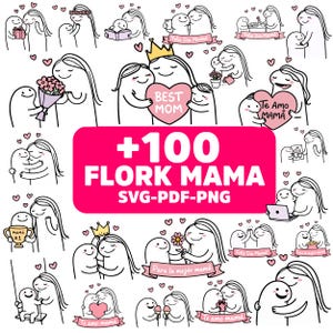 Flork Mom SVG Bundle 100+ Designs | Mother’s Day PNG PDF | Cute Mama Clipart | Sublimation Files | Instant Download