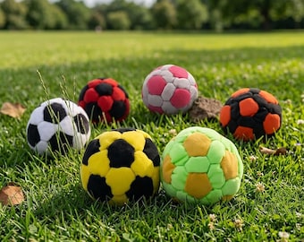Pelotas de punto con relleno de bolitas, pelotas de malabares suaves estilo fútbol, pelotas de malabares hechas a mano para juegos de lanzar y atrapar, regalo de juguete sensorial