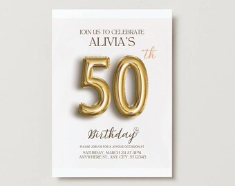 Plantilla de invitación de cumpleaños para cualquier edad (editable en Canva)