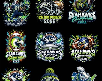 Paquete PNG de aficionado al fútbol, PNG de fútbol inspirado en los Seahawks, PNG de fútbol descarga digital, Arte de fan del día del juego para Cricut, Camiseta para amantes de los deportes (PNG)