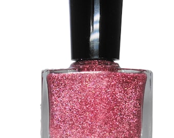 Pink Iridescent Glitter Nail Polish - Vegan makeup, free from harsh chemicals