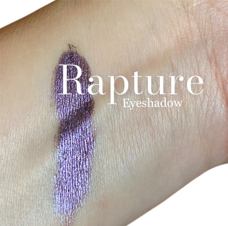 Rapture dark purple shimmer luster vegan Mineral Makeup EyeShadow 5g Sifter Jar Purple Eye Shadow Petite Size image 2