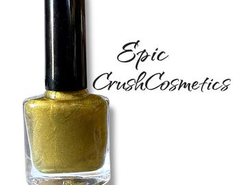 EPIC, GREEN GOLD Nail Polish, Top Coat,  Vegan Makeup , Patina Gold, Free of Harsh Chemicals, Smooth Formula, Crush Cosmetics