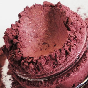SWANK Red Shimmer Luster Vegan Natural  Mineral Makeup Eyeliner EyeShadow 10g Sifter Jar Burgundy Russet Eye shadow