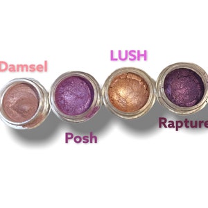 POSH Purple Eyeshadow, Shimmering Lustrous, Violet Mineral Makeup Eye Shadow , Vegan, Natural Smokey Eyes ,Sifter Jar Eyeshadow image 2