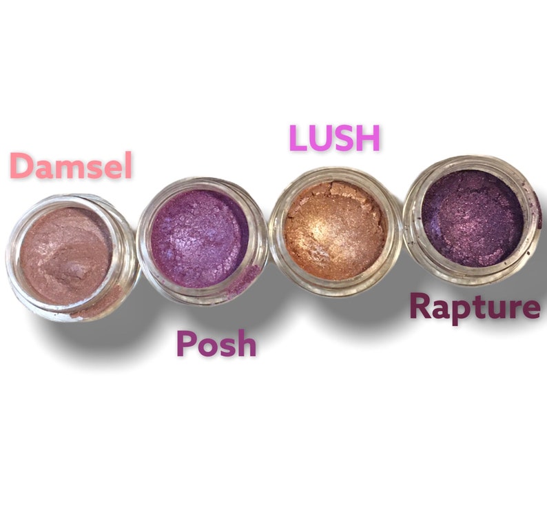 POSH Purple Eyeshadow, Shimmering Lustrous, Violet Mineral Makeup Eye Shadow , Vegan, Natural Smokey Eyes ,Sifter Jar Eyeshadow image 2