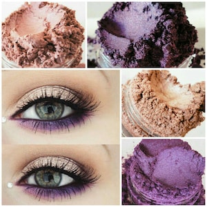 Pink purple eyeshadow set vegan mineral makeup natural eyeliner luster sparkle cosmetics eye shadow 5g jar make up shimmer violet