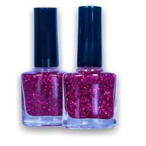 FETCHING- Nail Polish - Hot pink -  Fuchsia  Glitter - Sparkle  - Free From harsh Chemicals - indie nail polish - Shiny glossy manicure
