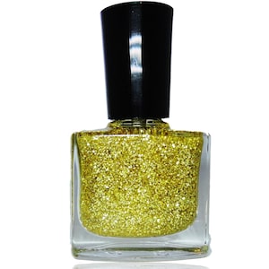 Nail Polish 24 Karat Gold sparkle glitter Gloss Vegan nails  free From harsh Chemicals indie nail polish Shiny glossy manicure