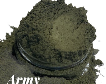 ARMY -Green Matte Eyeshadow - Green  Olive Gray -  Eye Shadow   - Mineral Makeup - Vegan Natural  - Pigmented - Organic