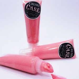 Cake Pink Lip Gloss Vegan  Coral MineralLipgloss  Makeup Lip Stick make up shiny