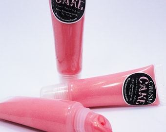 Cake Pink Lip Gloss Vegan  Coral MineralLipgloss  Makeup Lip Stick make up shiny