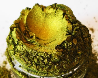 GRIND - Grüner Augenschatten Schimmer - Natürliches Mineral Makeup - Eye Shadow - 10g Sifter Jar - Grüner Goldener Augenschatten - Duo Chrom