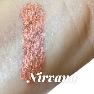 NIRVANA Gold Orange EyeShadow Shimmer Glitter Vegan Natural Eyeliner Bright Bold Mineral Makeup Eye Shadow Sifter Jar Organic 10g jar image 2