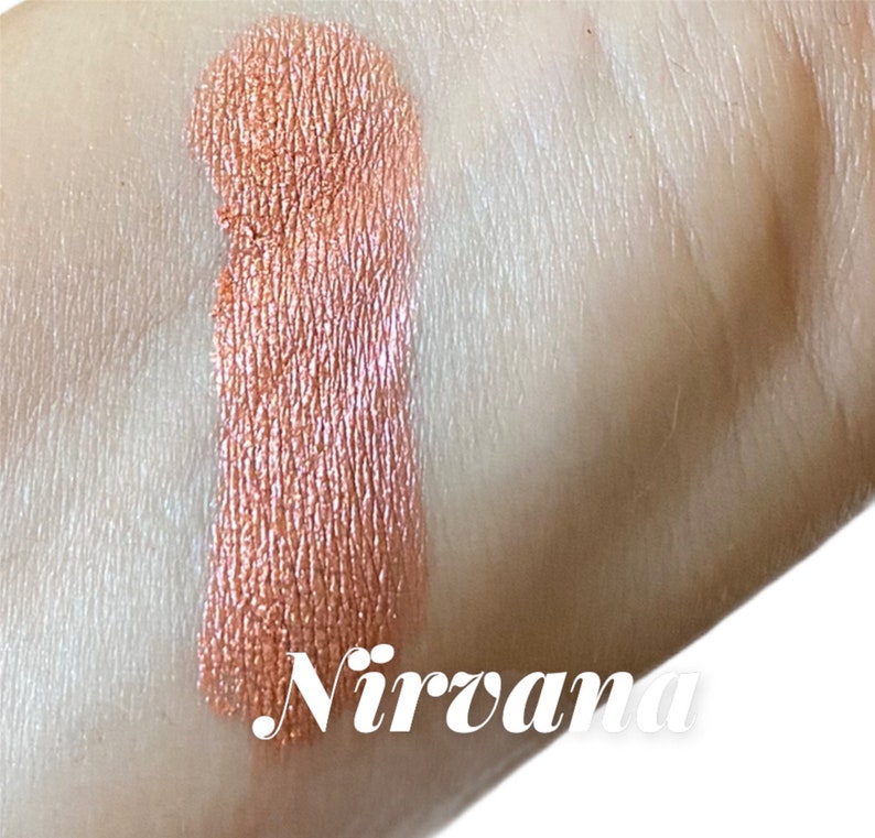 NIRVANA Gold Orange EyeShadow Shimmer Glitter Vegan Natural Eyeliner Bright Bold Mineral Makeup Eye Shadow Sifter Jar Organic 10g jar image 2