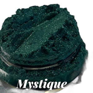 MYSTIQUE, Dark  Green Evergreen Eyeshadow,  Deep Green, Vegan,  Mineral Makeup, Natural Ingredients, Eyeliner, Crush Cosmetics