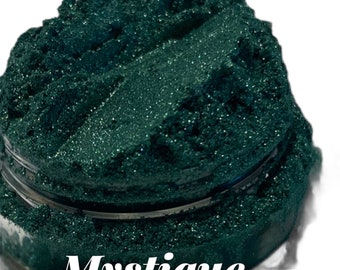 MYSTIQUE Green Emerald Evergreen  Mineral EyeShadow Sifter Jar Gray eyeshadow Vegan Natural mineral Mica Makeup Eye Shadow