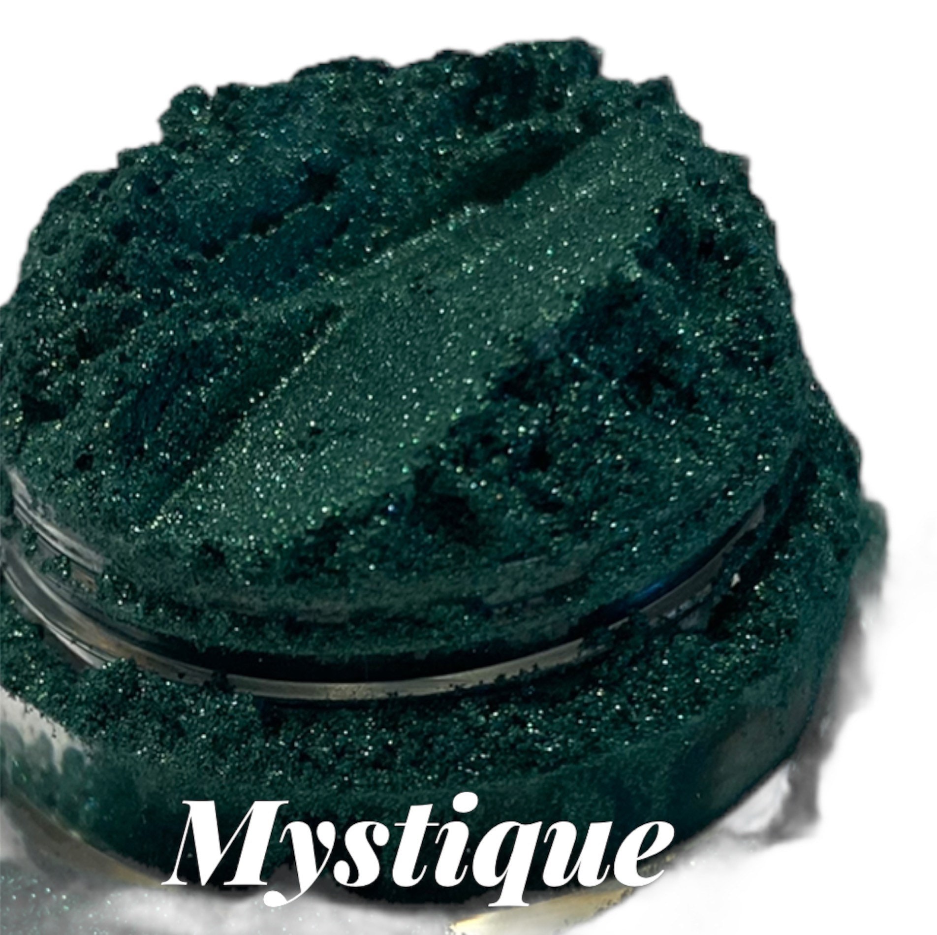 MYSTIQUE Green Emerald Evergreen  Mineral EyeShadow Sifter Jar Gray eyeshadow Vegan Natural mineral Mica Makeup Eye Shadow