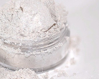 SNOWFLAKE- White Iridescent - Shimmer - Eyeshadow - Natural Organic Vegan - Mineral Makeup 5g Sifter Jar - White Highlighter- Eye Shadow