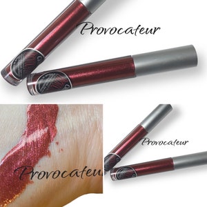 PROVOCATEUR- Deep Red Lip Gloss - Metallic Shiny - Shimmer- Moisturizing  - Natural Vegan - Mineral Makeup -