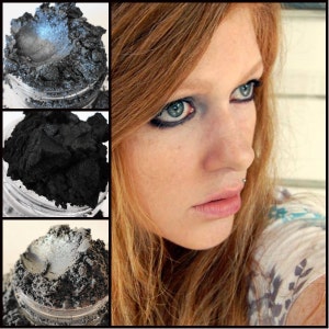 Gray Eye Shadow Smokey Eyes Goth Vegan Natural Eyeliner Mineral Makeup Eyeshadow Set Get This Look eye shadow image 1