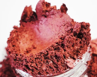 SHAG - Red Eyeshadow - Luster - Shimmer- Russet Red Mineral Makeup - Eyeliner - Eye Shadow 10g Sifter Jar Red Natural Organic Vegan