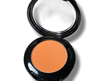 Blush Toffee,Dark Peach Shade,  FLIRT, Vegan, natural, Pressed Compact,  Mineral  Makeup, Make Up, Cosmetics, Cheek Color