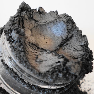 Bite Me - Black Metallic- Mineral  Makeup - Eye Shadow  - 10g Sifter Jar  - Black Gray eyeshadow - eyeliner - smokey eyes