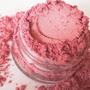 Sweetest Thing Dusty Pink Luster Shimmer Eyeshadow Mineral Makeup Vegan natural 5g Sifter Jar Peachy Pink Eye Shadow image 1